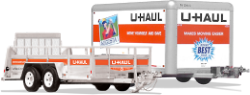 U-Haul Closed and Open trailers parked together