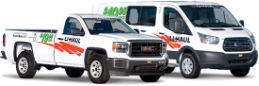 U-Haul Cargo Van and Pickup Truck parked together