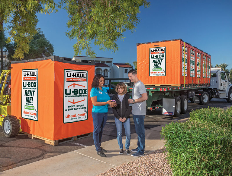 UBoxes being delivered by a Truck and Forklift