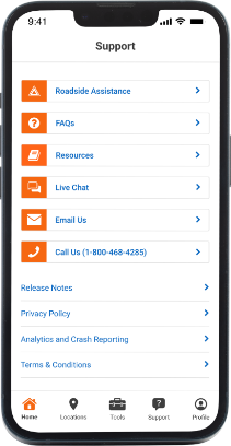 A mobile device displaying the U-Haul App