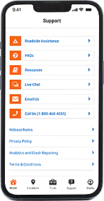 A mobile device displaying the U-Haul App