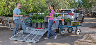 Vehicle on a transport trailer