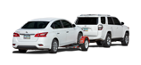 Vehicle towing another vehicle