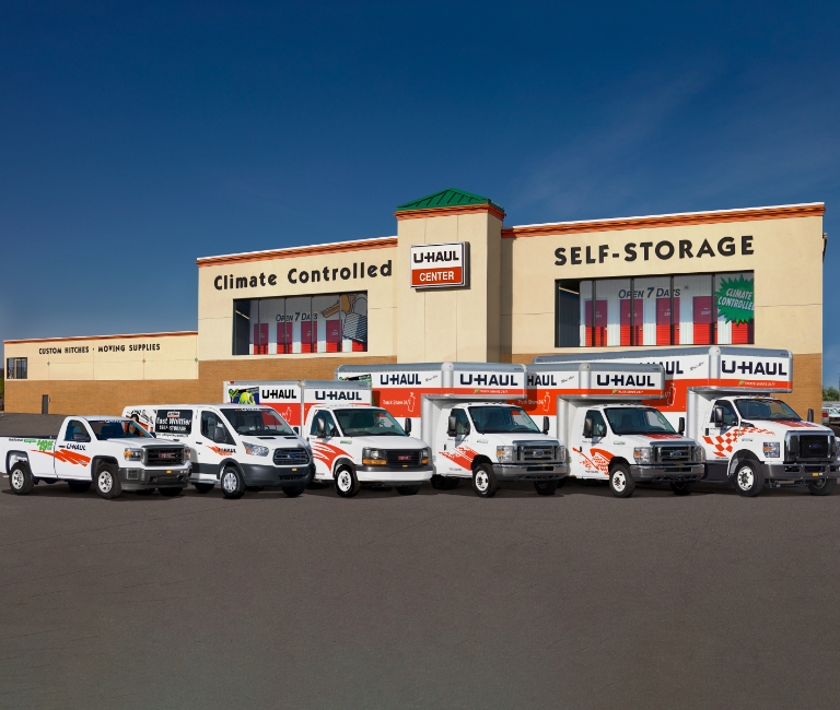 U-Haul Trucks parked together