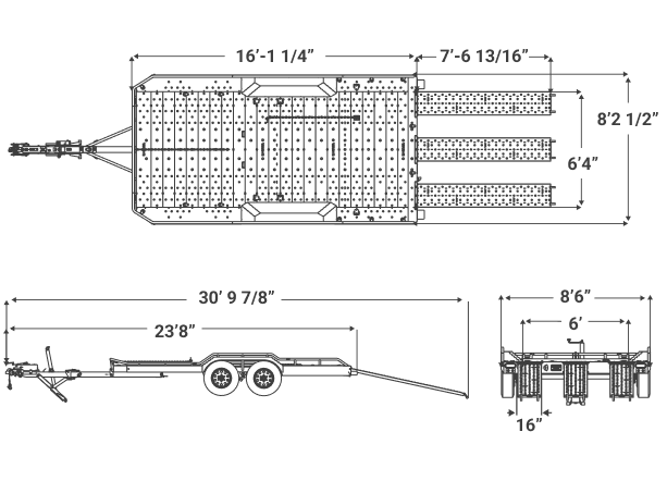 Toy Hauler - 16ft Flatbed Utility Trailer