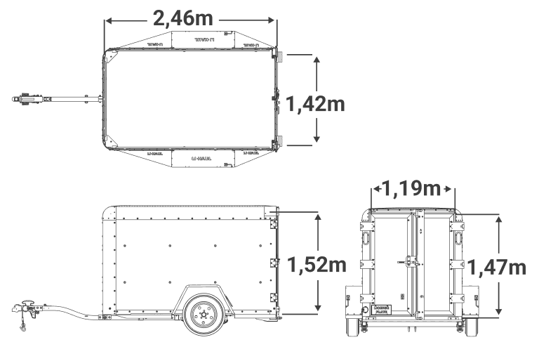 Remorque fermée de 5 pi x 8 pi