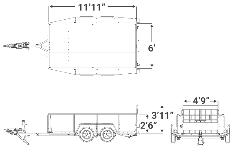 6' x 12' Utility Trailer With Ramp