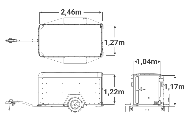 Remorque fermée de 4 pi x 8 pi