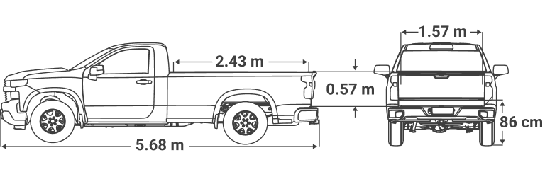 Camionnette de 8 pi