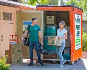 Couple loading a U-Box together
