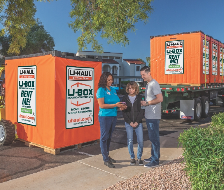 UBoxes being delivery with Truck and Forklift