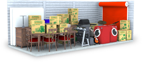 Digital rendering of a large U-Haul storage unit